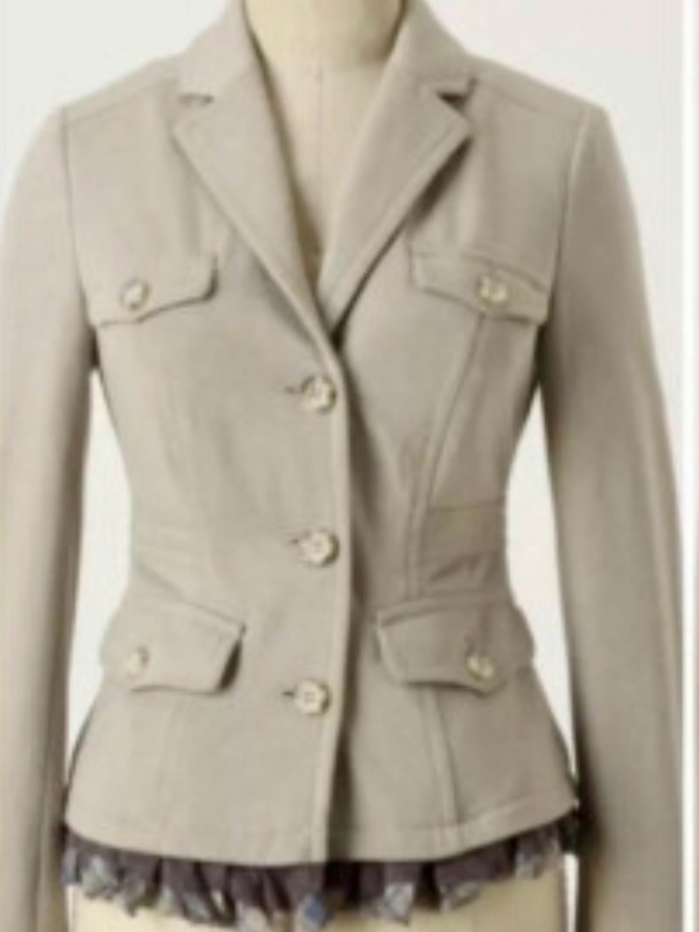 Women's Taupe Tailored Blazer with Button Front